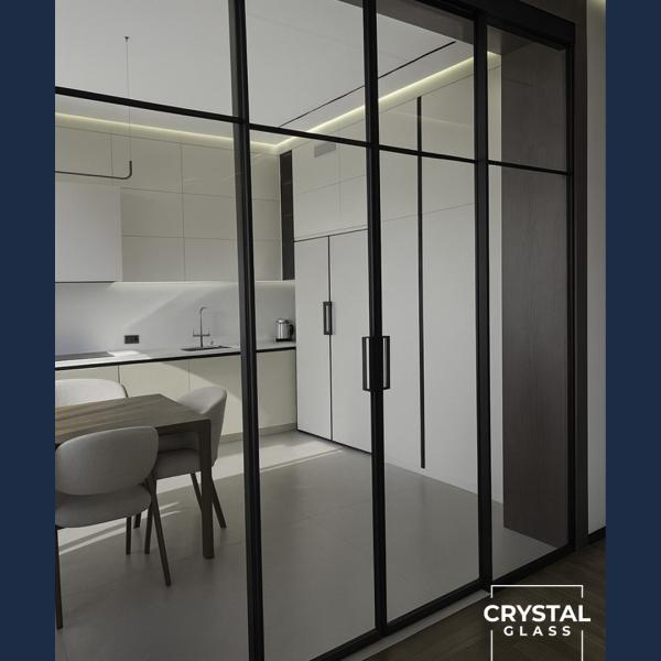 Перегородка лофт, с раздвижными дверьми